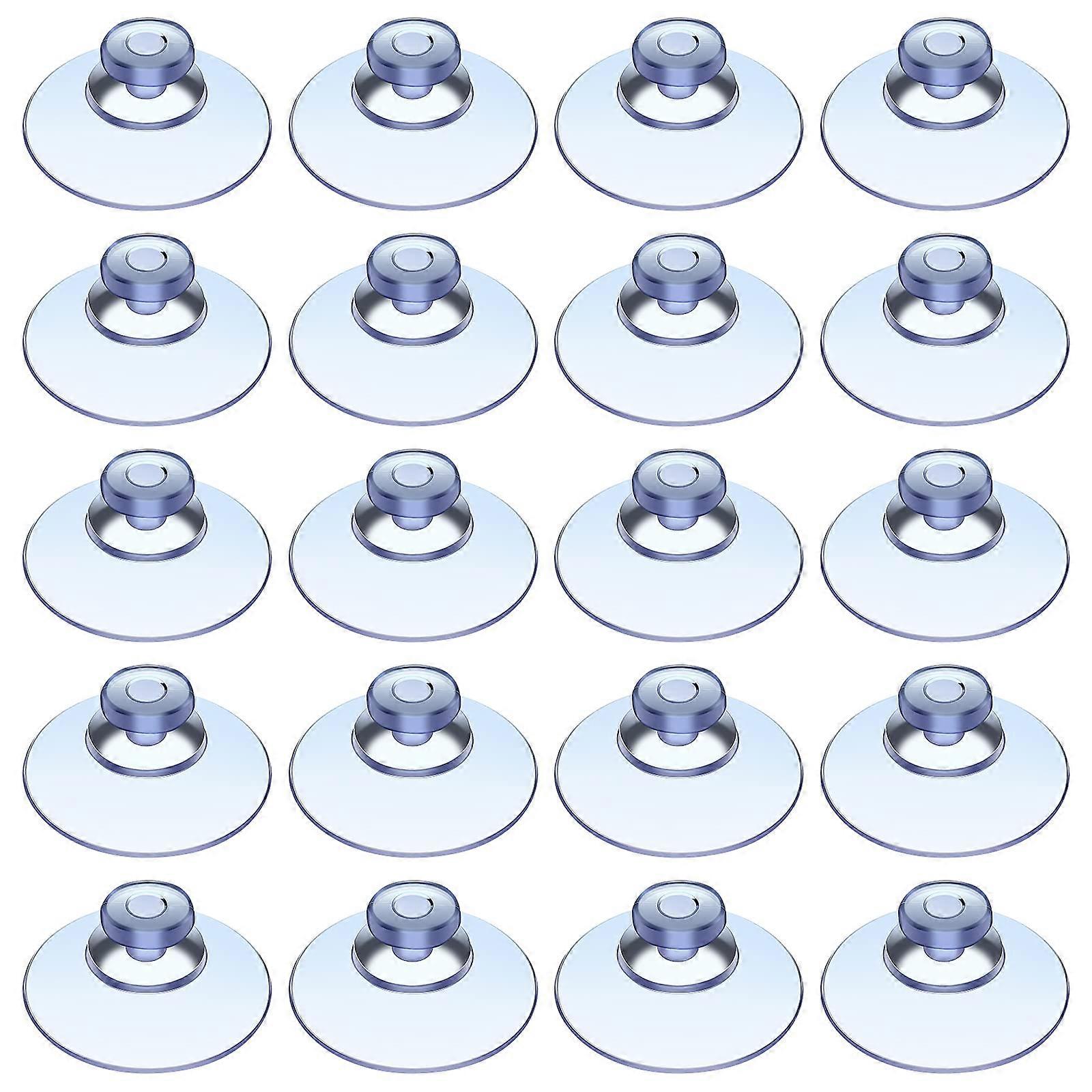 20 Pieces Suction Cups 30 mm Plastic Sucker Pads Without Hooks for Outdoor, Kitchen, Bathroom, Window, Mirror