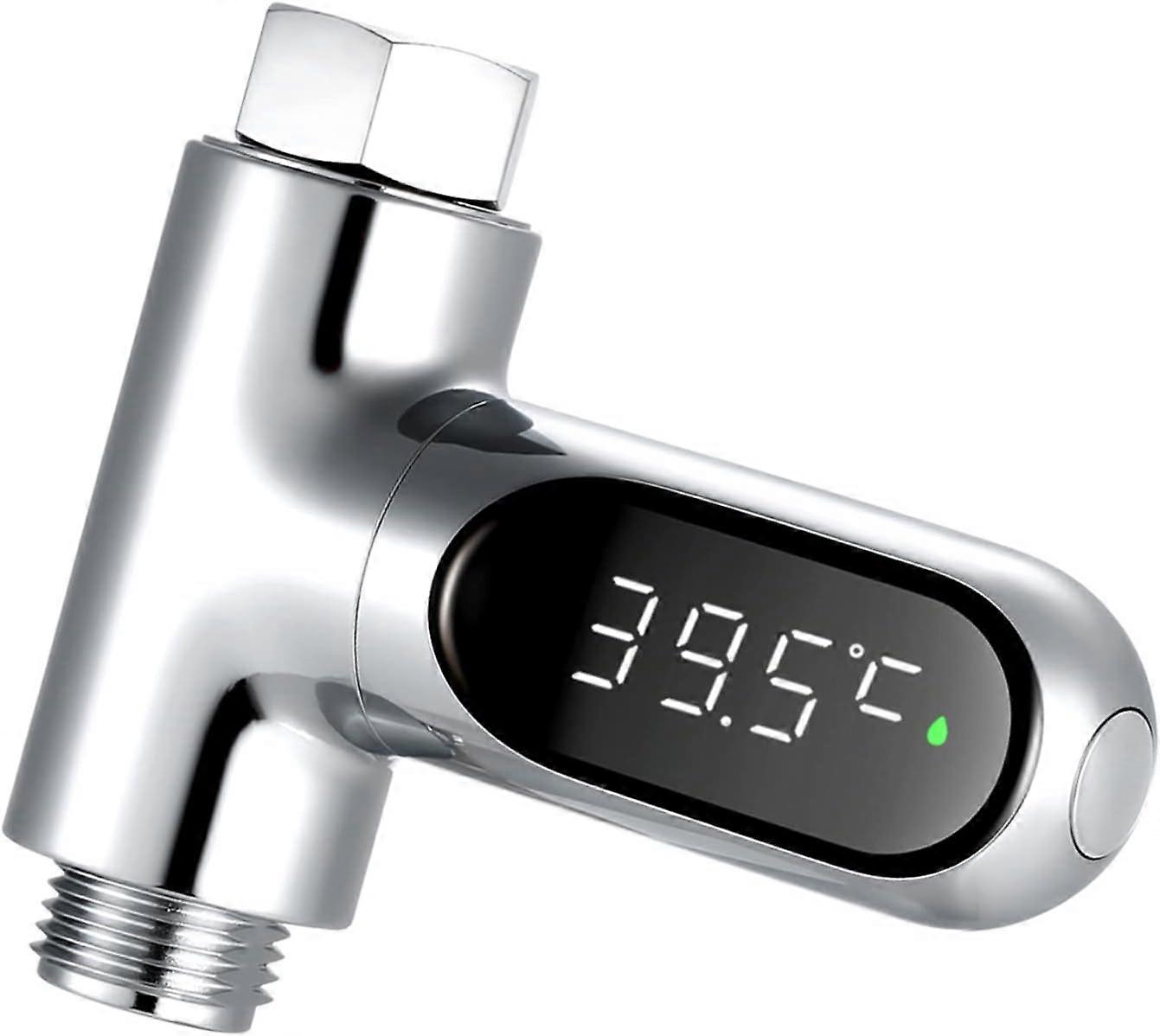 Shower Thermometer, Baby Bath Thermometer, LED Digital Shower Temperature Display, Celsius/Fahrenheit Display, 360 Rotating Screen, for Kitchen Family