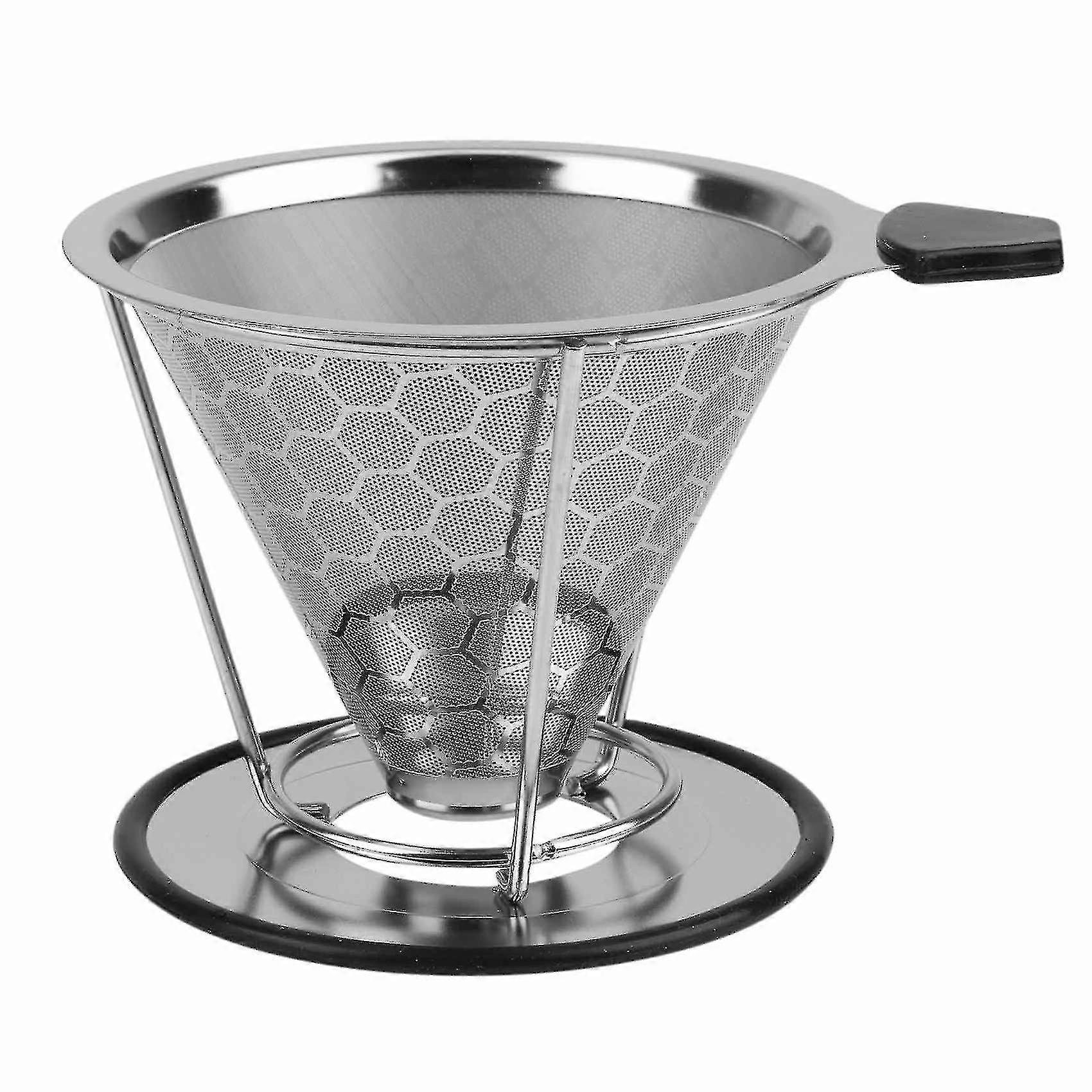 Double Layer Stainless Steel Manual Coffee Funnel Filter Drip