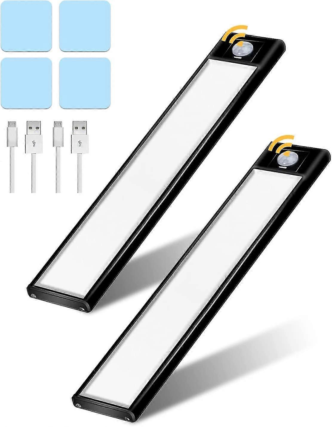 Under Cabinet Lights, Wardrobe Lights Motion Sensor 31 Leds With Stepless Dimming, Usb Rechargeable Cupboard Lights With Magnetic Stickers, Portable K