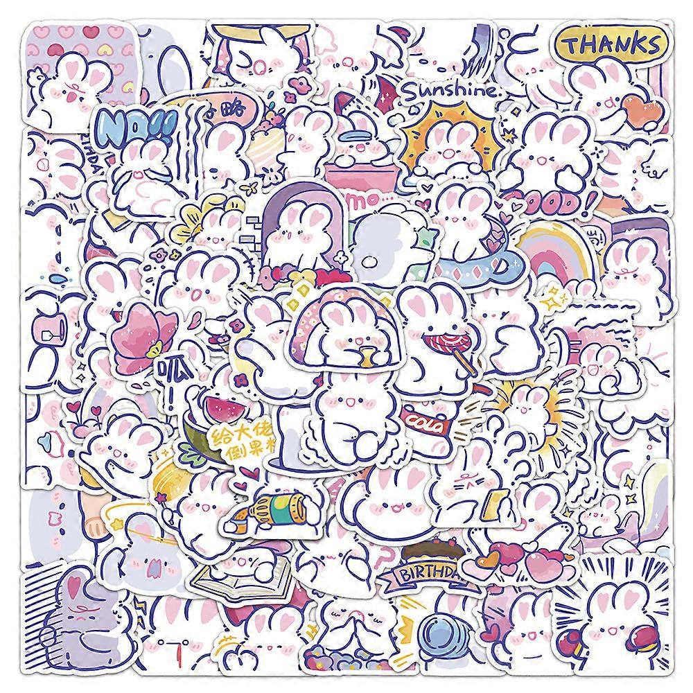60pcs Cute Rabbit Stickers Cartoon Waterproof