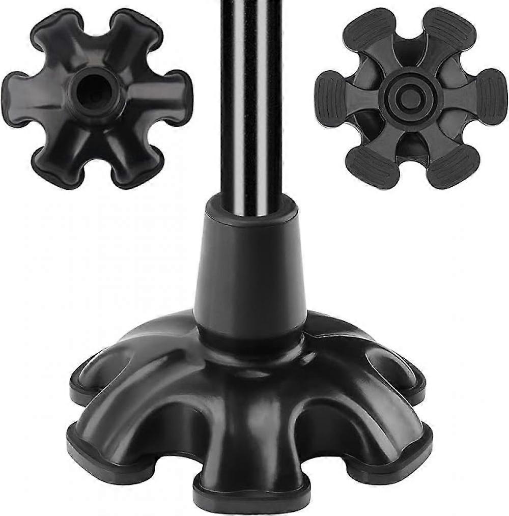 Cane Tip Self Standing Heavy Duty Rubber Replacement Walking Cane-Stable Six Point Non-Slip Cane Tip Folding Walking Stick Inner diameter 1