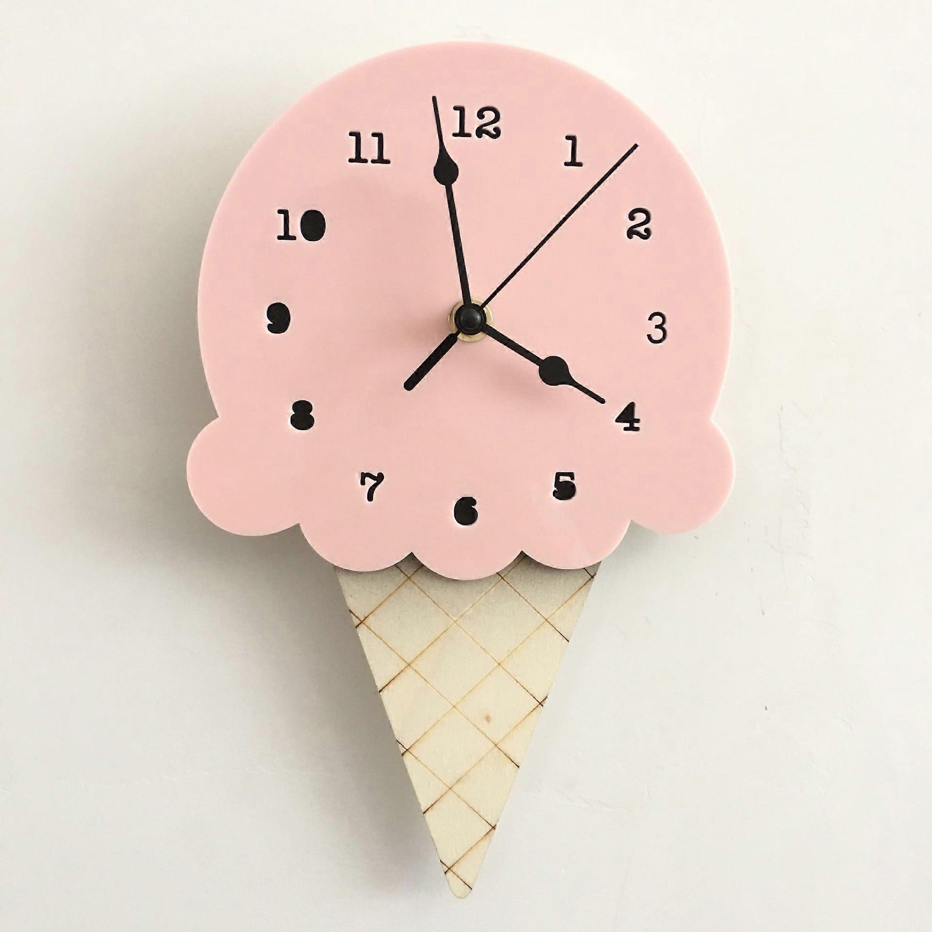 Mini Wall Clock, Ice Cream Bedroom Clock, Silent Clock, Hanging C