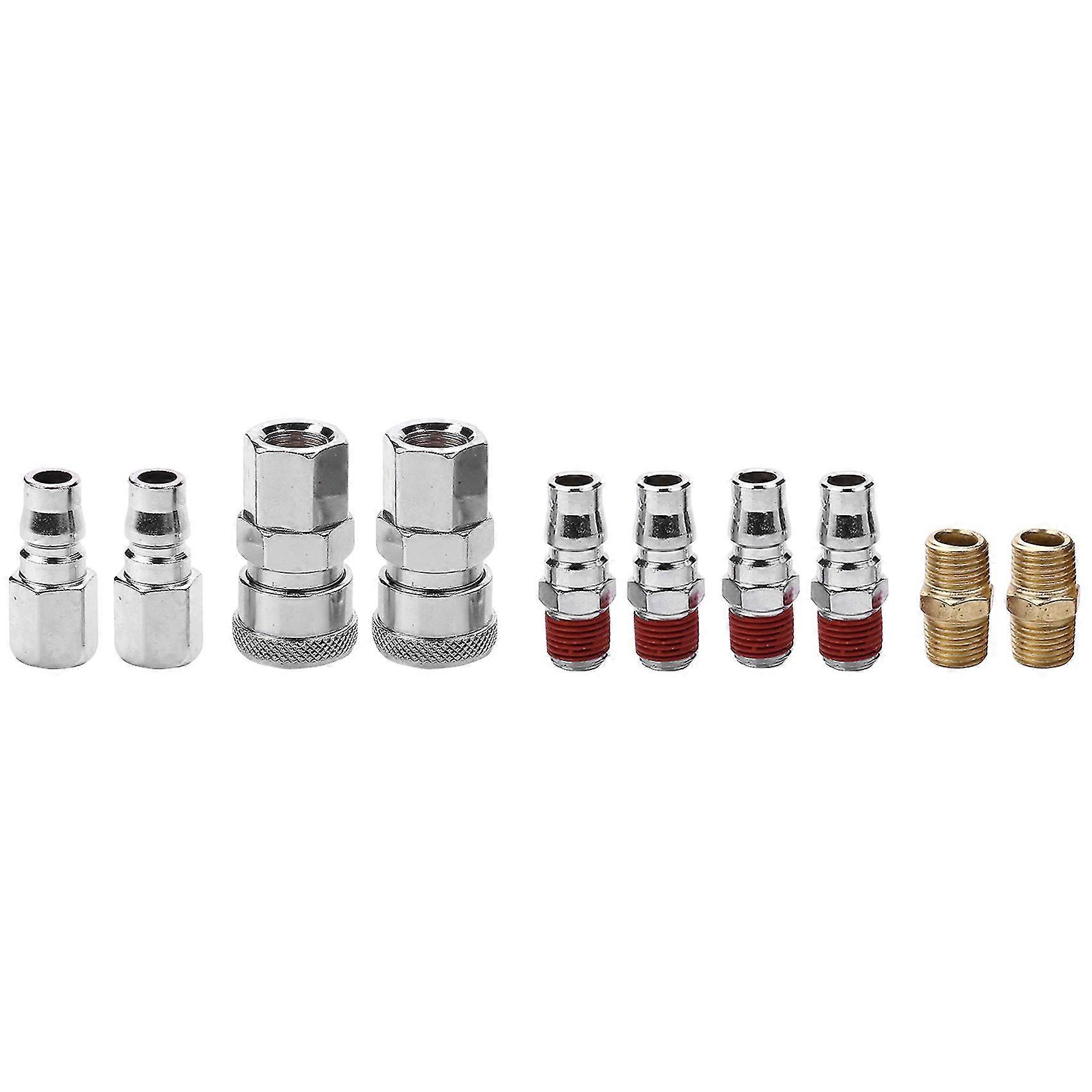 10pcs 1/4 Inch Bsp Air Line Hose Compressor Fitting Connector Coupler Quick Release Pneumatic Parts