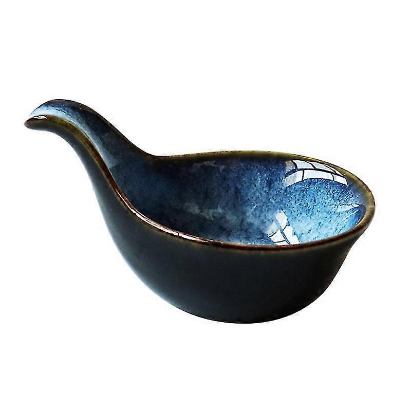 1pc Dip Serving Dish Ketchup Dish Tableware Condiment Relish Plate (blue)