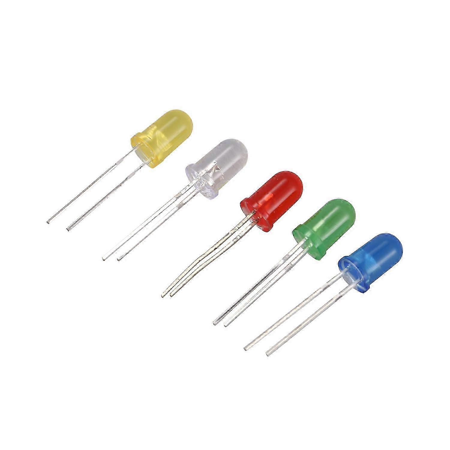 200 pcs 3mm 5mm LED Diode Lumineuse Blanc Jaune Rouge Bleu Vert Kit d’Assortiment pour