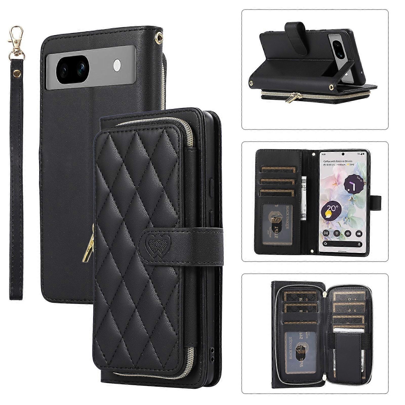 Zipper Wallet Leather Case For Google Pixel 7a