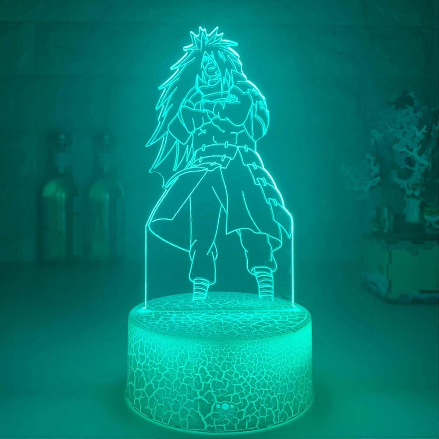 Naruto Kakashi Uchiha Sasuke 3D Illusion Night Light Lamp Smart Touch, RGB Effect USB Cable Powered Creative 3D Japanese Anime Lamp