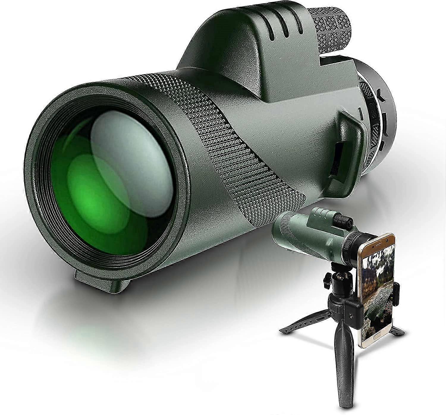 Télescope monoculaire haute définition 12X50 avec support de smartphone Trépied - Objectif FMC BAK4 Prism - Télescope monoculaire HD à double foyer pour oiseaux sauvages