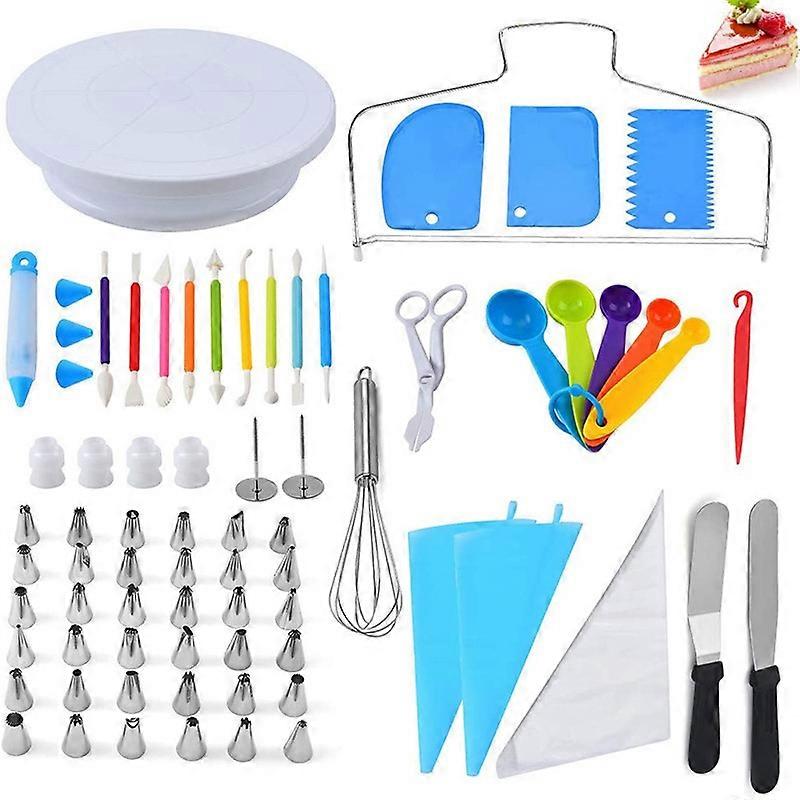 66pcs Cake Turntable Cream Decorating Nozzles Set Decorating Tabletop Scraper Handmade Bakeware