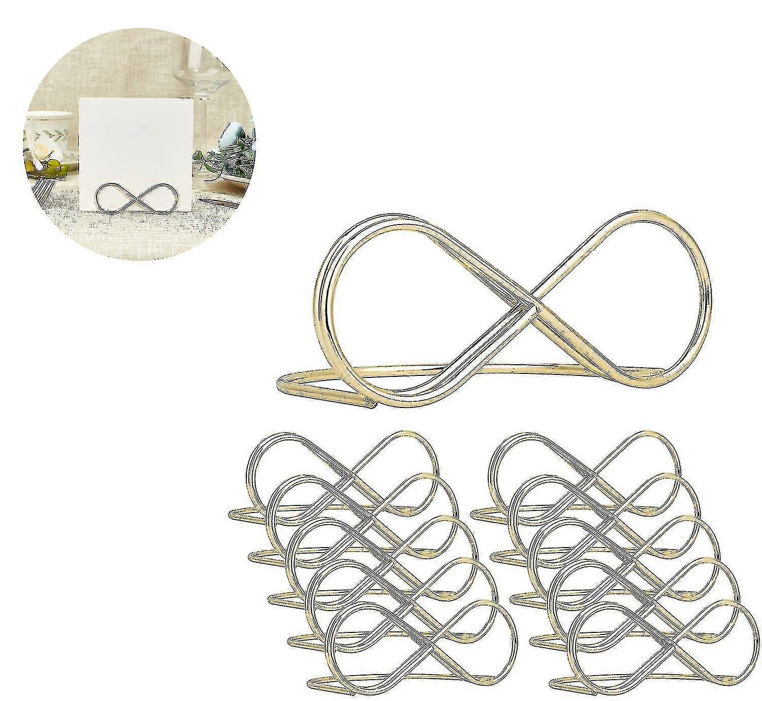 10pcs Gold Iron Message Clip Table Number Holder Stand
