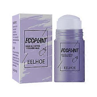 Maschera in stick di argilla purificante per melanzane, controllo dell'olio detergente profondo e idrata la pelle e il viso anti-acne, maschera facciale esfoliante, adatta a tutti i tipi di pelle