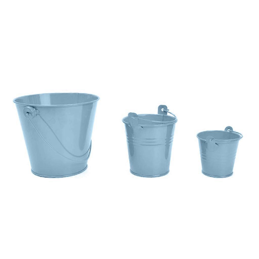 3pcs Mini Metal Buckets with Handle for Candy Small Plant Bar Party Ice Bucket