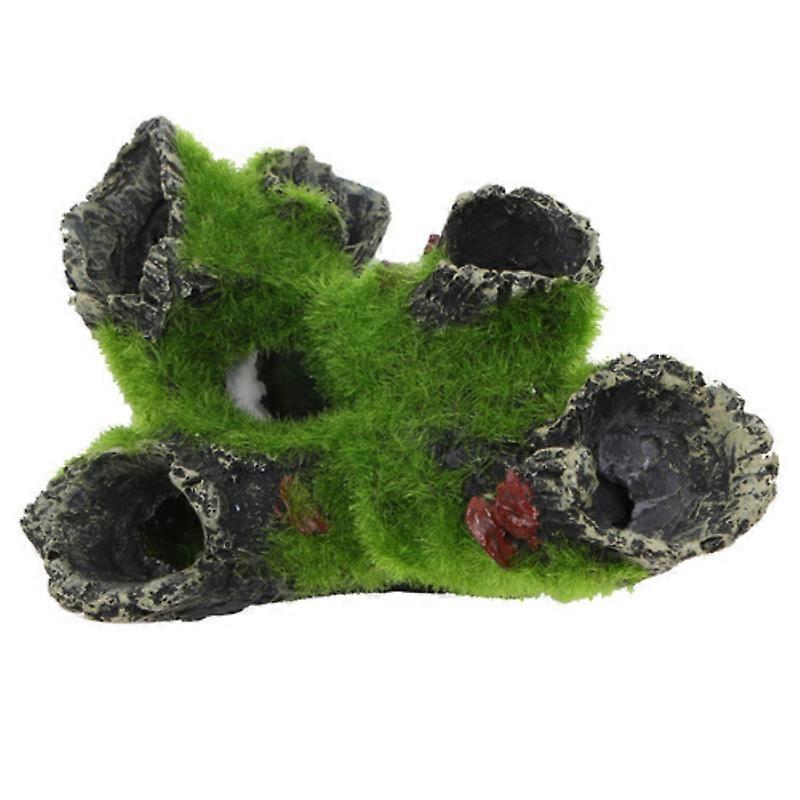 Lifelike Moss-covered Tree Roots Aquarium Decor - Safe Haven for Cichlid Fish & Shrimp, Cozy Nesting Cave, Perfect Spawning Branch for Aquatic Ecosyst