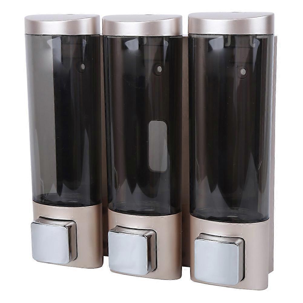 Wall Mounted Manual Soap Dispenser 3 Chambers 200ml Each for Shampoo Shower Gel - Bathroom Container