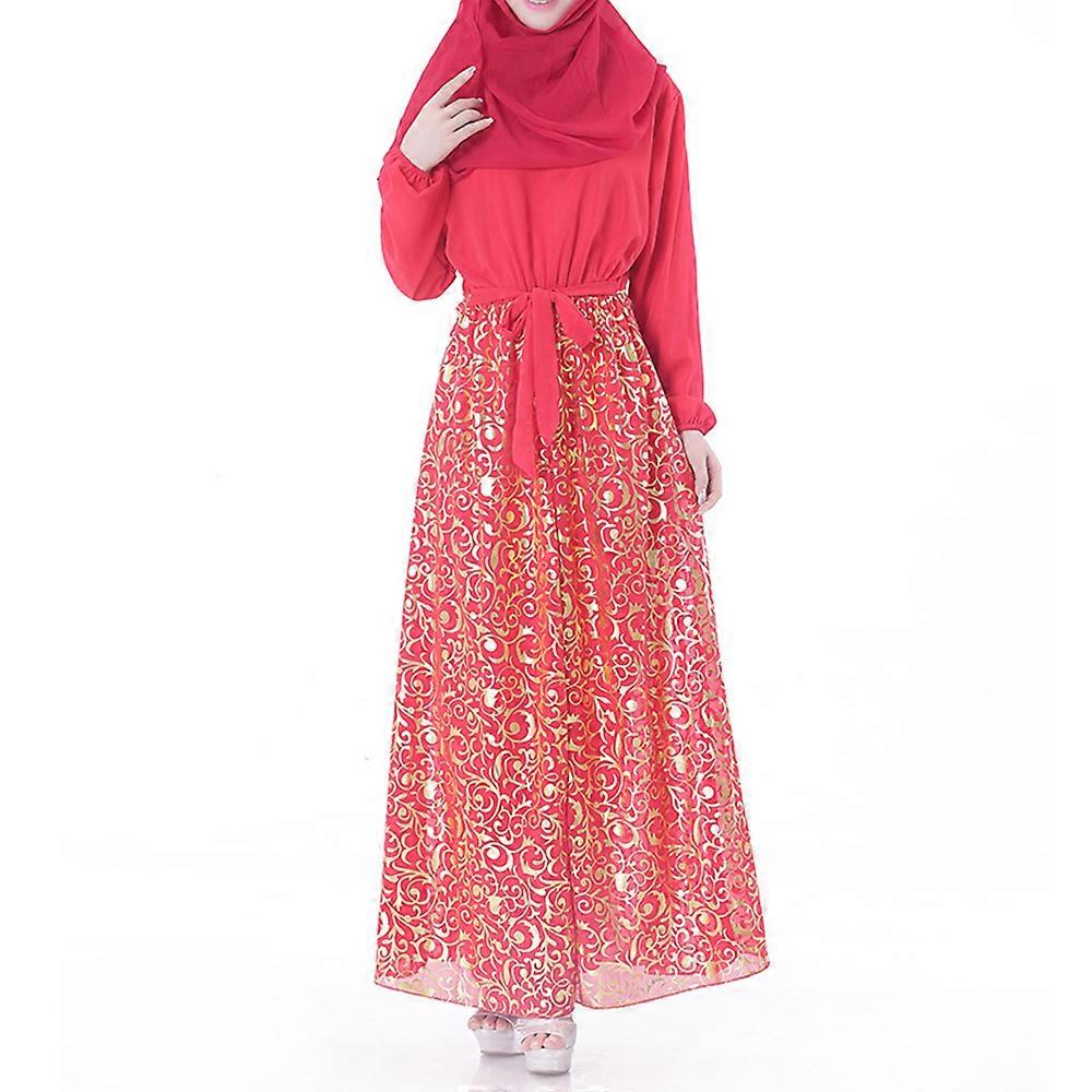 Muslim Robe Chiffon Long Sleeve Dress