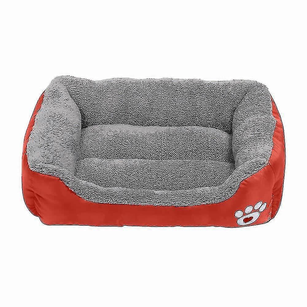 Lit lavable doux et chaud pour chien Rouge 43*32cm