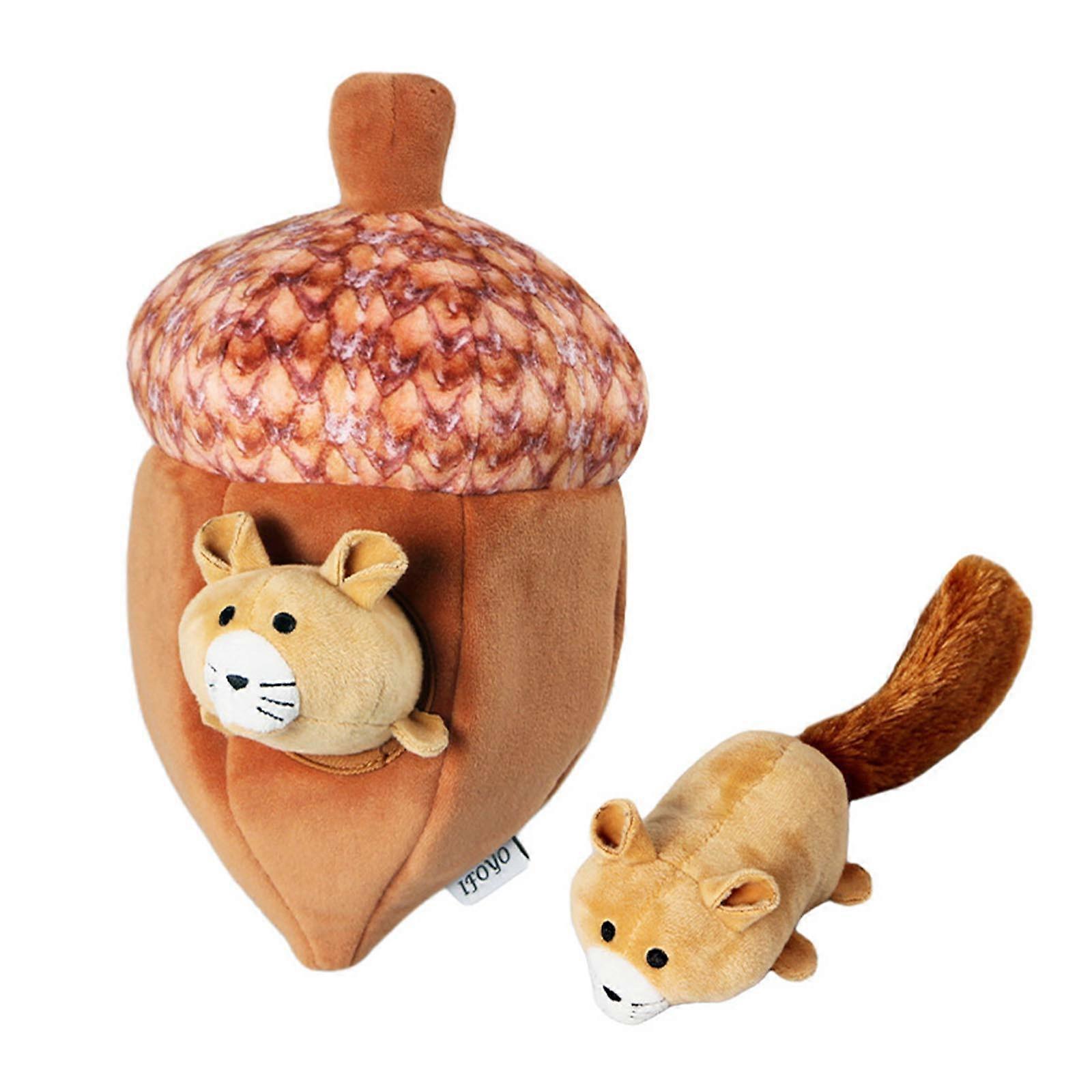 Strawberry Squeaky Plush Dog Toy or Small Medium Dogs Squirrel Nut Dog Toy