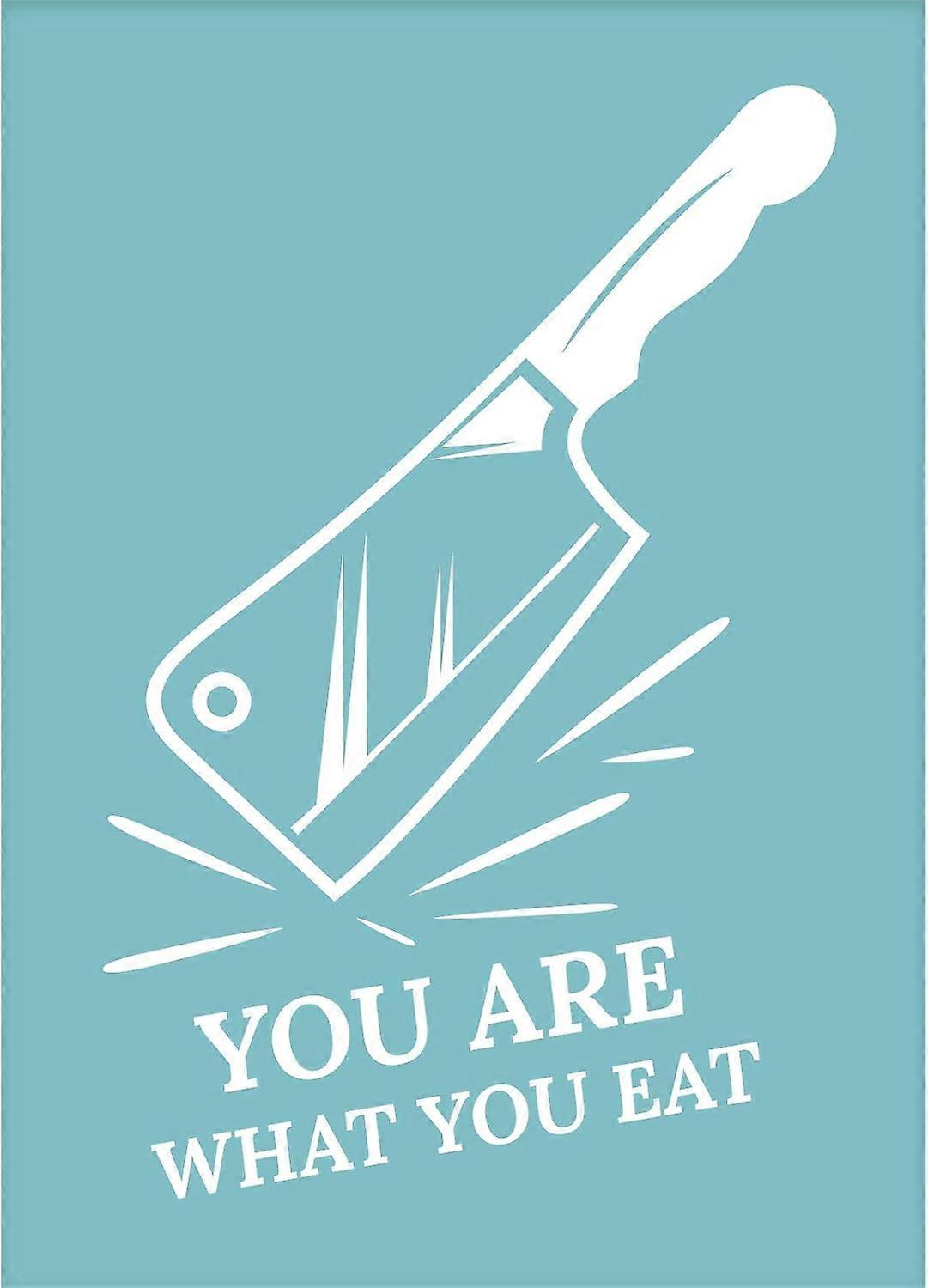 Self-Adhesive Silk Screen Printing Stencil You are What You Eat Sign Reusable Pattern Stencils for Painting on Wood Fabric T-Shirt Wall DIY