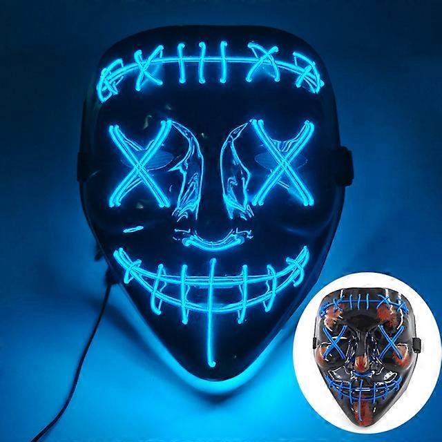 Hot Sales Horror Halloween LED Skull Mask Glowing Party Mask Luminous Neon Led Light Masque Masquerade Cosplay Party Masks