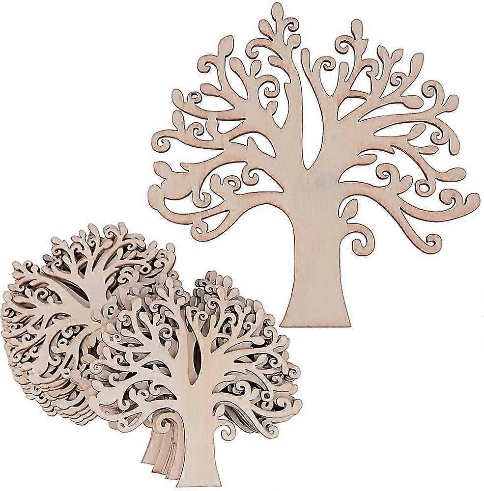 20pcs 12cm ξύλινο φυσικό ξύλινο δέντρο της ζωής διακοσμήσεις για να κρεμάσει