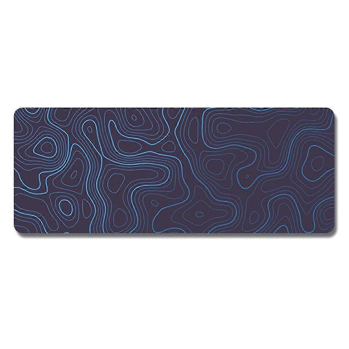 Topographic Contour Extended Big Mouse Pad Computer Keyboard Mouse Mat Mousepad with 2mm Non- 11.8x31.5Inch A