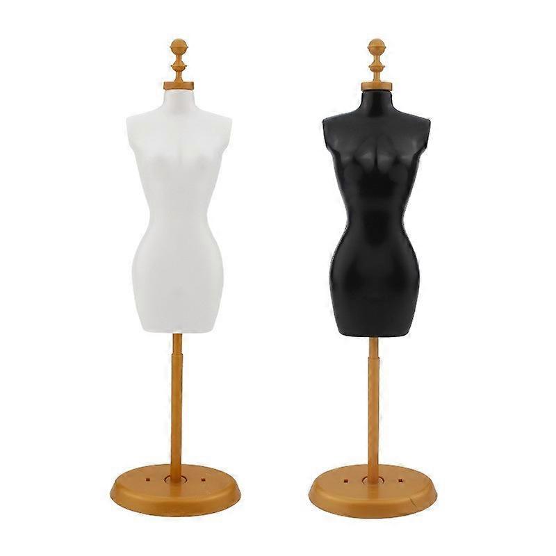 2pcs Puppe Kleiderform Stoff Kleid Kunststoff Zerlegbare Display Support Halter Puppenkleid Schaufensterpuppe Modell Stand Zubehör für Puppenkleider Display Rack