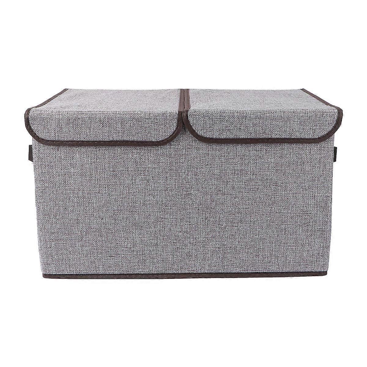 Foldable Storage Bin Double Lids Storage Box with Handles Storage Basket