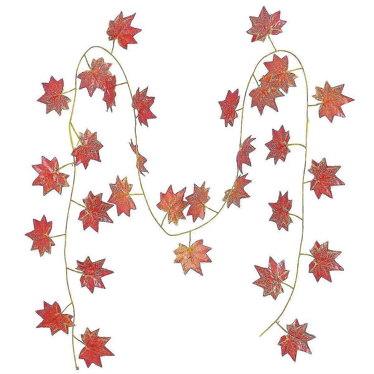 12pcs Artificial Maple Leaves Ivy Vines Simulation Plants Maple Rattan