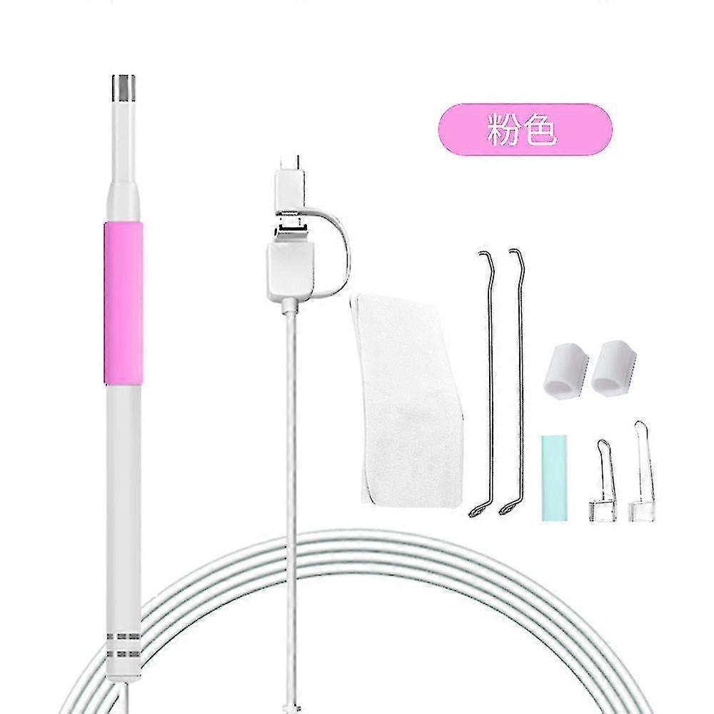 White + Pink Three-in-one Ear Canal Digging Endoscope With Visible Ear Spoon