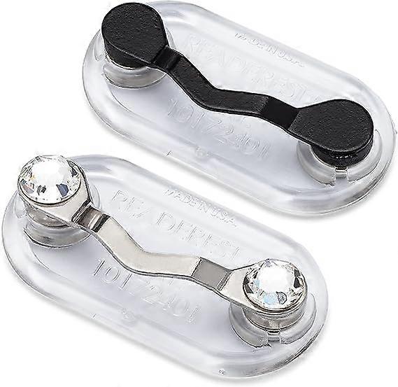 Magnetic Eyeglass Holders,2 PackBlack, Silver, Clear Crystal