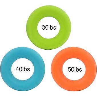 3er-Pack Handgriff-Stärkungsringe, Krafttrainer für Finger-, Unterarmübungen, Kletter-Gripper-Workout - 30, 40 und 50 lbs