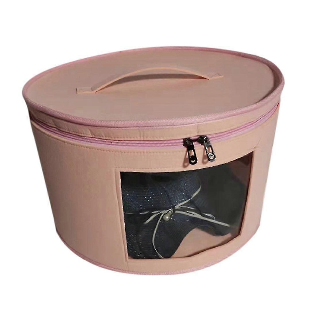 Hat Box Organizer Round Travel Hat Boxes Foldable Hat Storage Bag With Dustproof Lid Large Hat Stor new