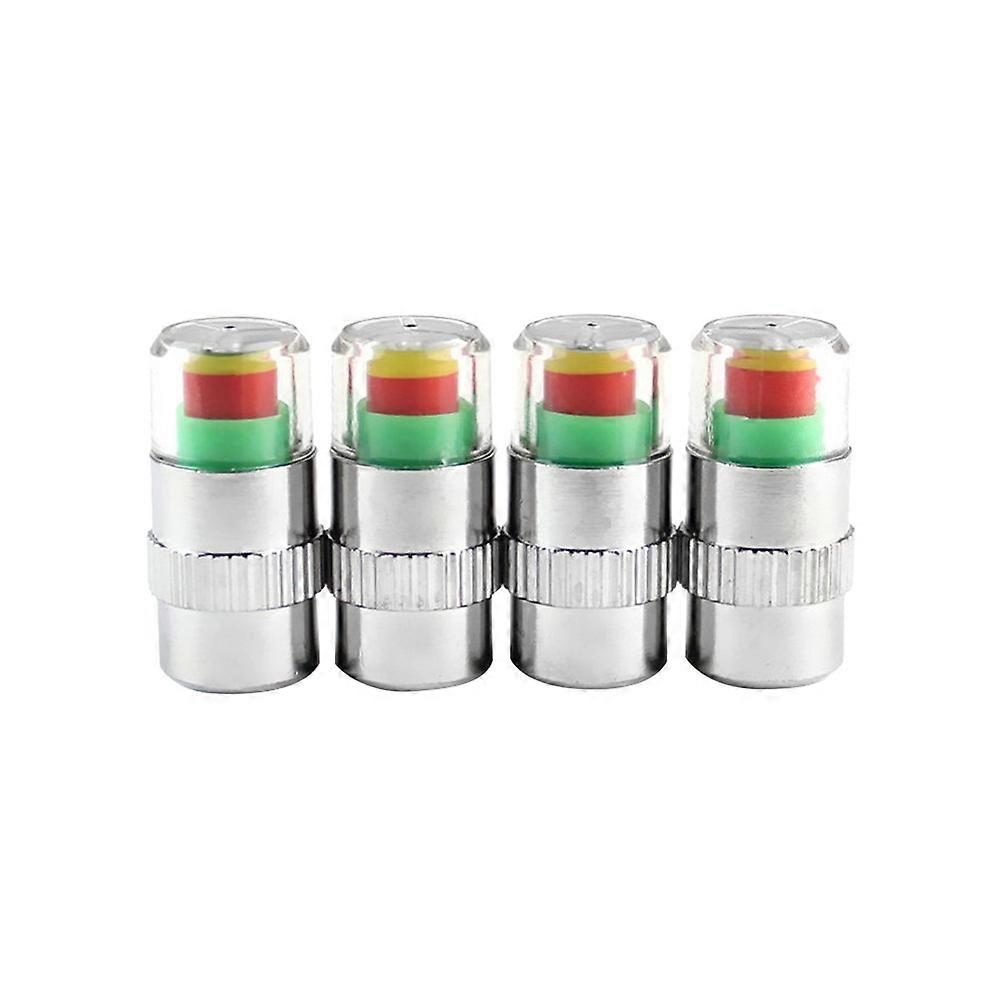 4Pcs Car Auto Tire Pressure Monitor Tyre Gage Alert Sensor Indicator Valve Caps