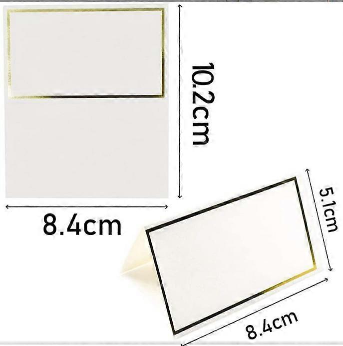 40Pcs Place Cards Blank Table Name Place Cards with Gold Foil Stamping Border for Table Setting Reserved Seating