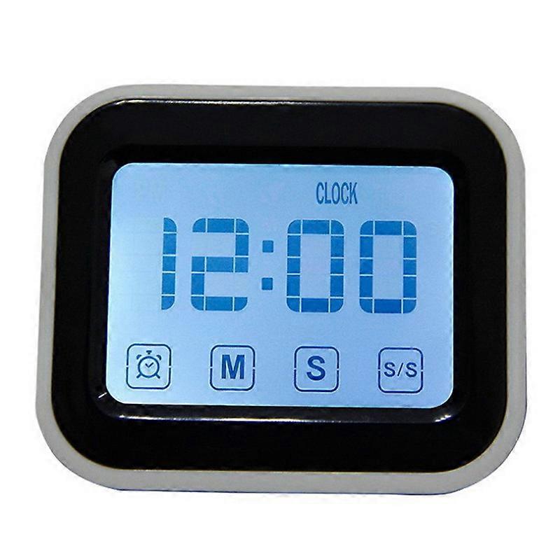 Digital Alarm Clock Large LCD Touch Screen Come with Night Light for Cooking (Green) (A-5-F6)