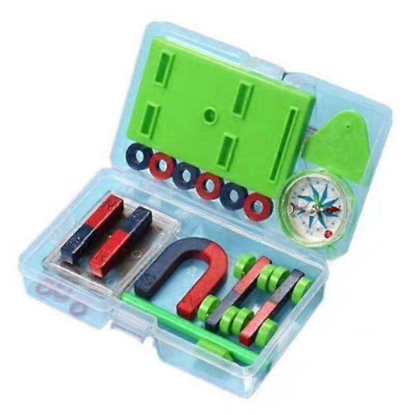 DIY شريط الدائري Hstsko Kompass المغناطيس مجموعة المغناطيس مجموعة لعبة العلوم الشعبية على شكل حرف U جولة المغنتيت مسحوق الحديد مربع تجربة الرفع المغناطيسي