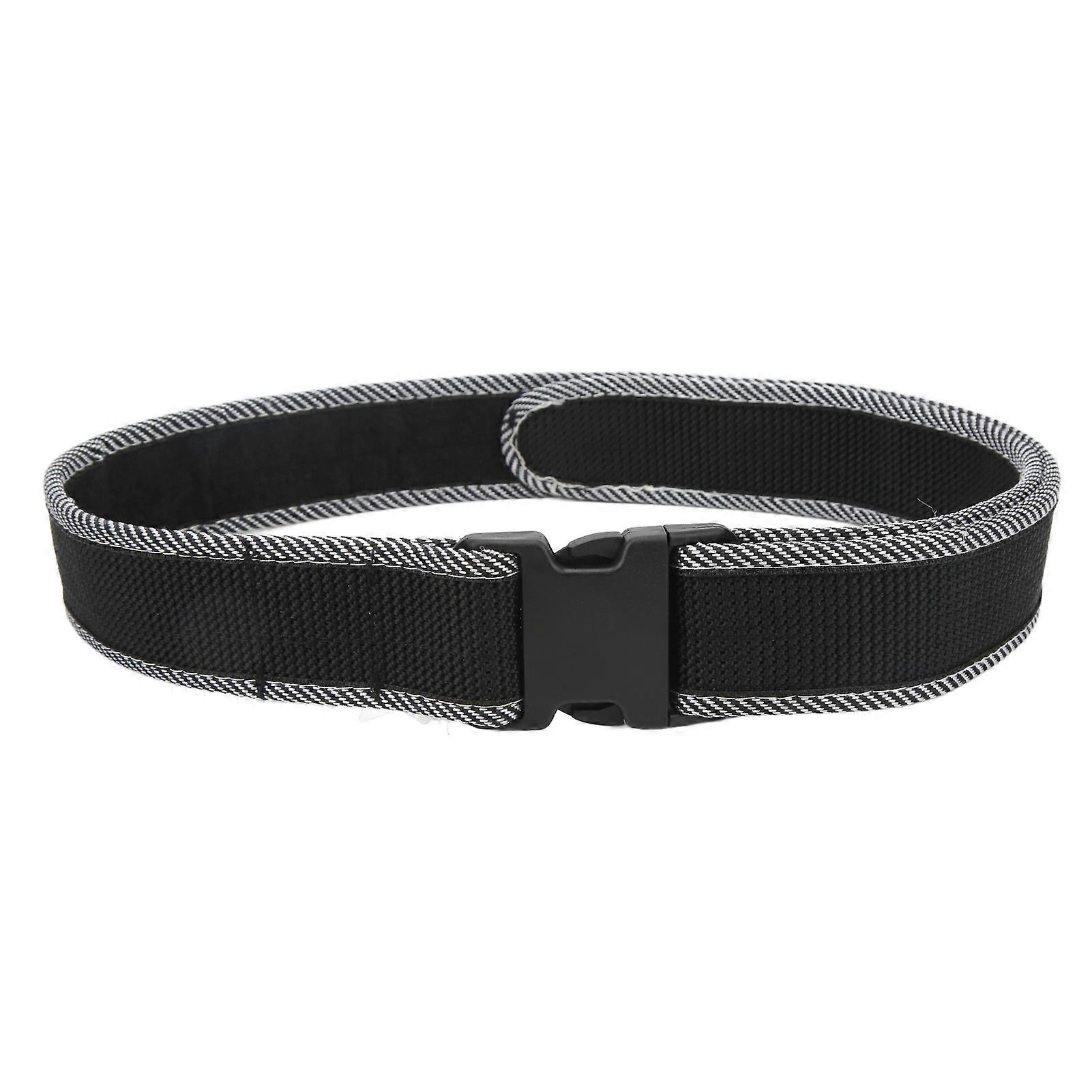Electrician's Belt Multi Function Tool Belt for Electrical Technician Tool Pouch Adjustable Thickened Nylon Waist Belt Black with White Stripe Edging