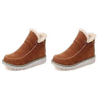 Winter Women's Waterproof Snow Boots, Black Cotton Material