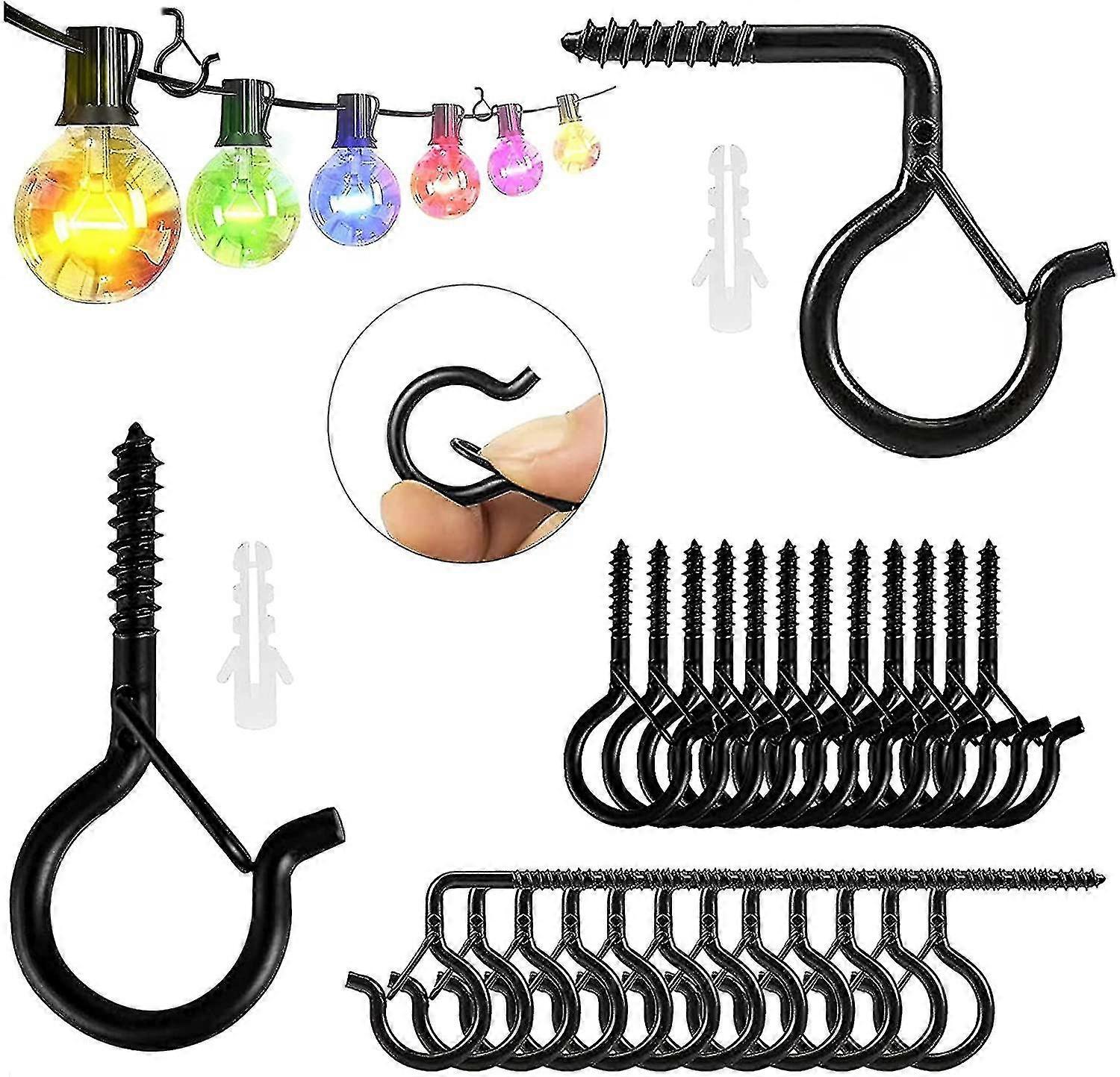 36pcs Screw Hooks Q H Hooks With Safety Le For Hanging Plants String S