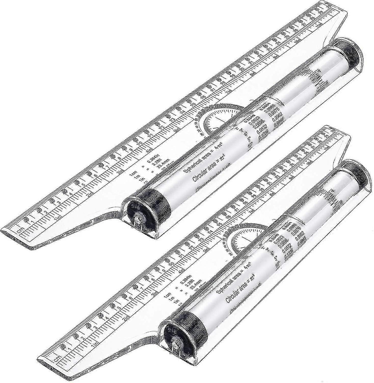 2 Pieces Plastic Measuring Rolling Ruler, Drawing Roller Ruler, Parallel Ruler