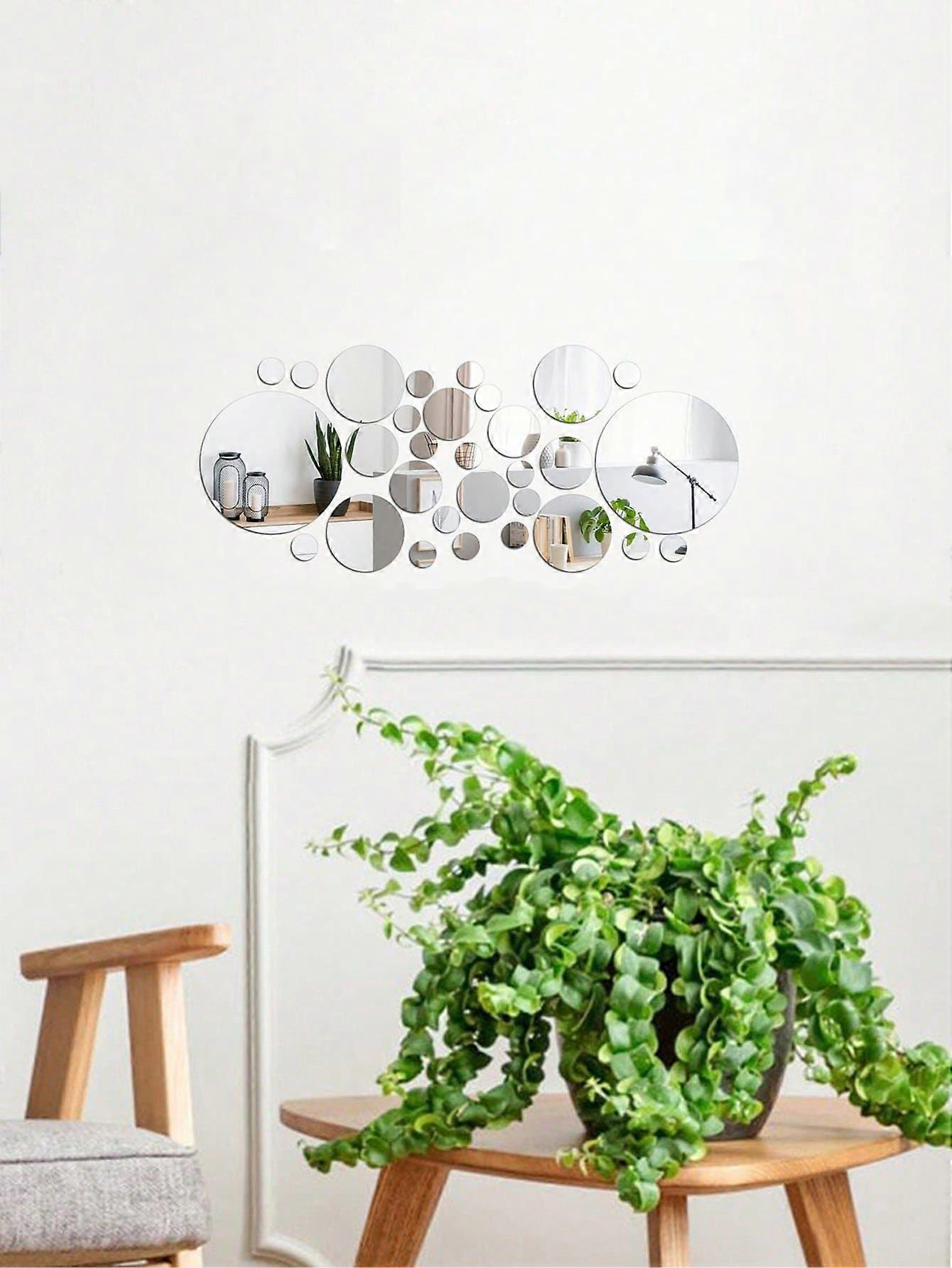 1/4pcsアクリルラウンドウォールミラー、非ガラスラウンドミラープレートミラーステッカー、自宅の壁の装飾または結婚式のテーブルのセンターピースベストギフト用