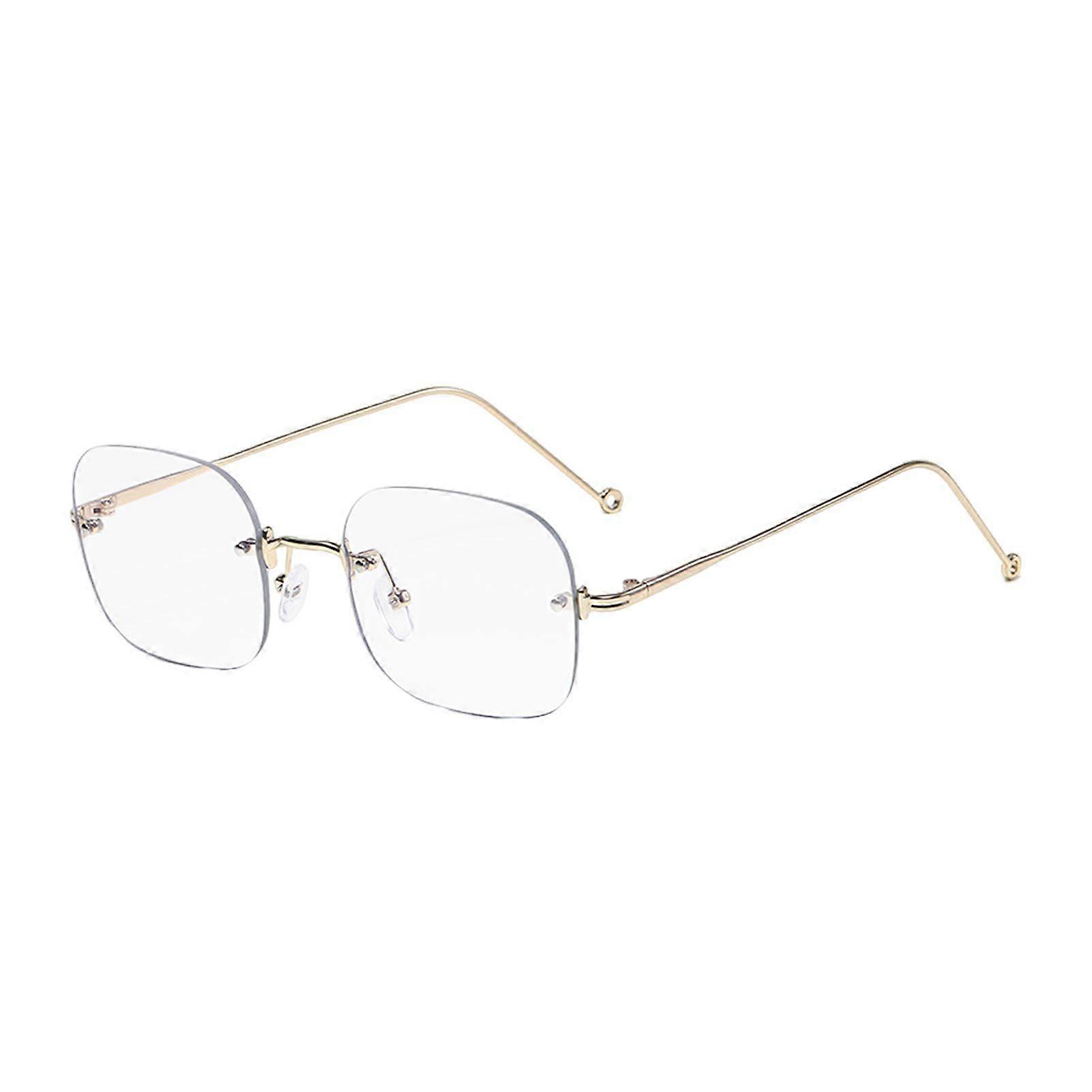Blue Light Blocking Glasses Unisex Large Frame Rimless Clear View Strong Hinge Transparent Eye Protection Clear Bluelight Glasses Spectacles Eyewear