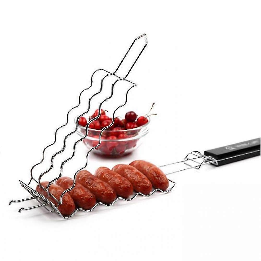 Portable Bbq Grilling Baske Sausage Grilling Rack Net