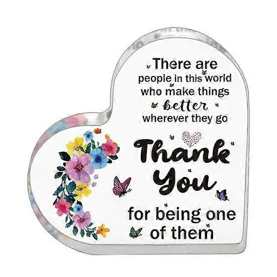 Heart Appreciation Ornament Transparent Edge Heart Flower Print Smooth Keepsake Female Teacher Colleague Boss Volunteer