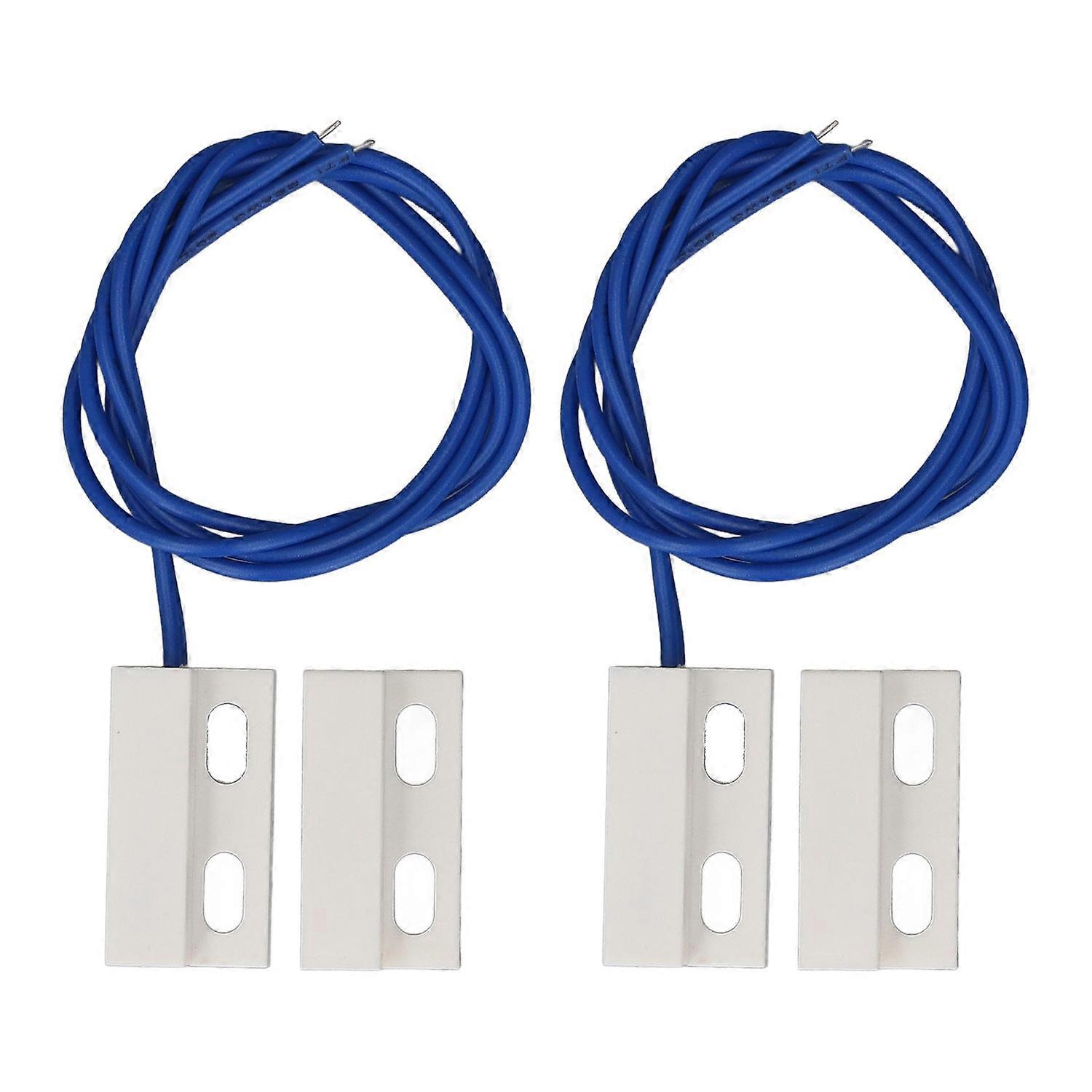 2 Pairs Magnetic Door Switch Normally Closed Recessed Window Gate Contacting Sensor for Home Securit