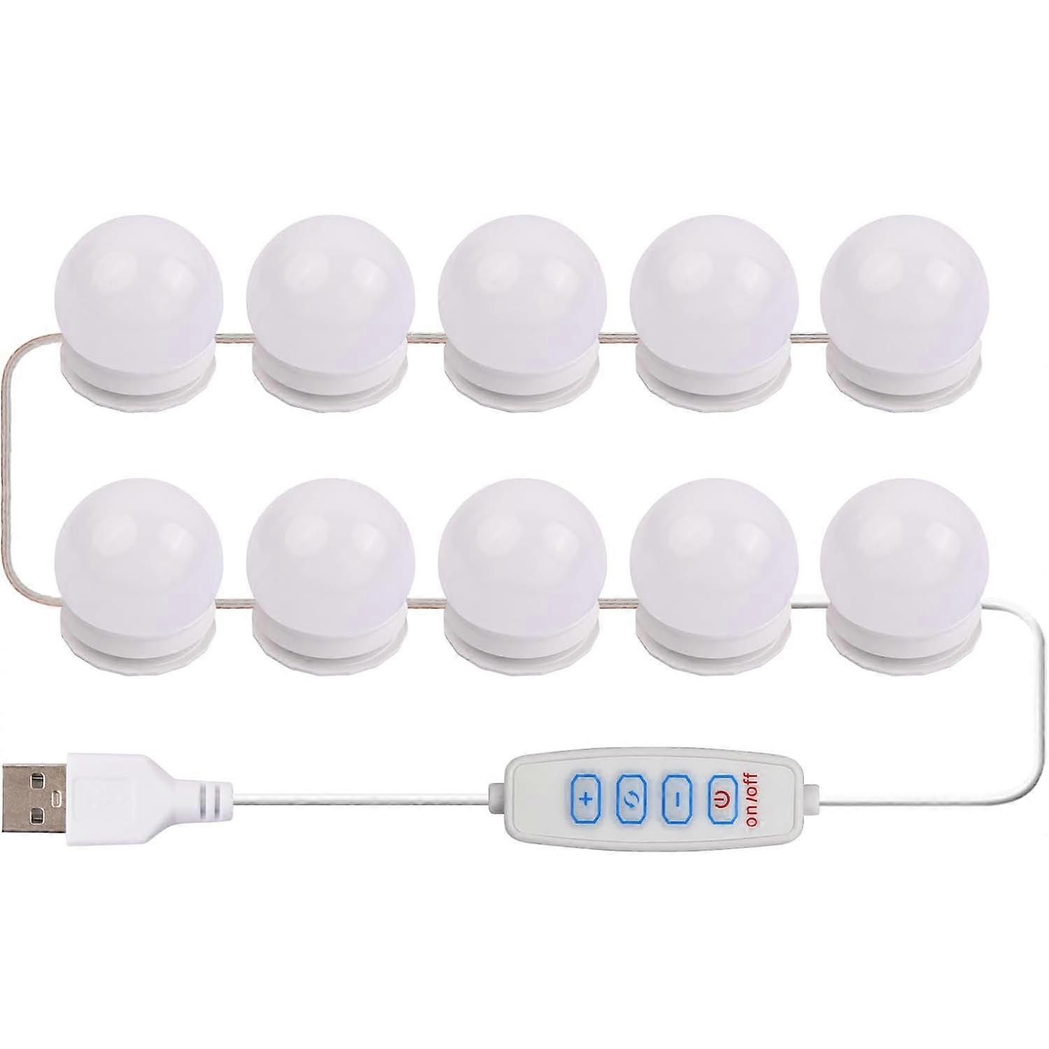 Dimmable LED Mirror Lights, Hollywood Style, 10 Bulbs for Makeup