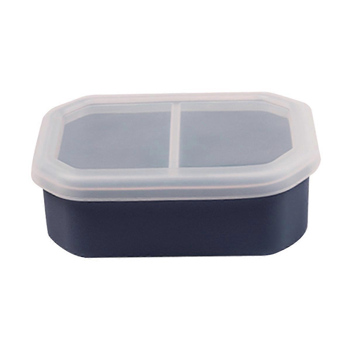 Silicone Lunch Box Portable Lunch Box with Lid Microwave Lunch Box Convenient Meal Preparation Container Blue