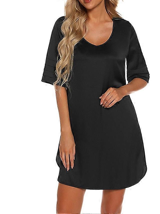 Mini abito da donna casual con scollo a V - Accogliente design diviso patchwork per salotto domestico