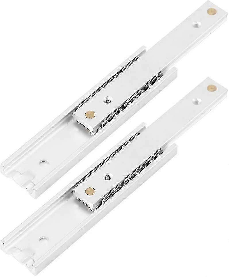 2pcs Aluminum Alloy Heavy Duty Ball Bearing Drawer Slides Durable Telescopic Rail Smooth Slide(140mm)